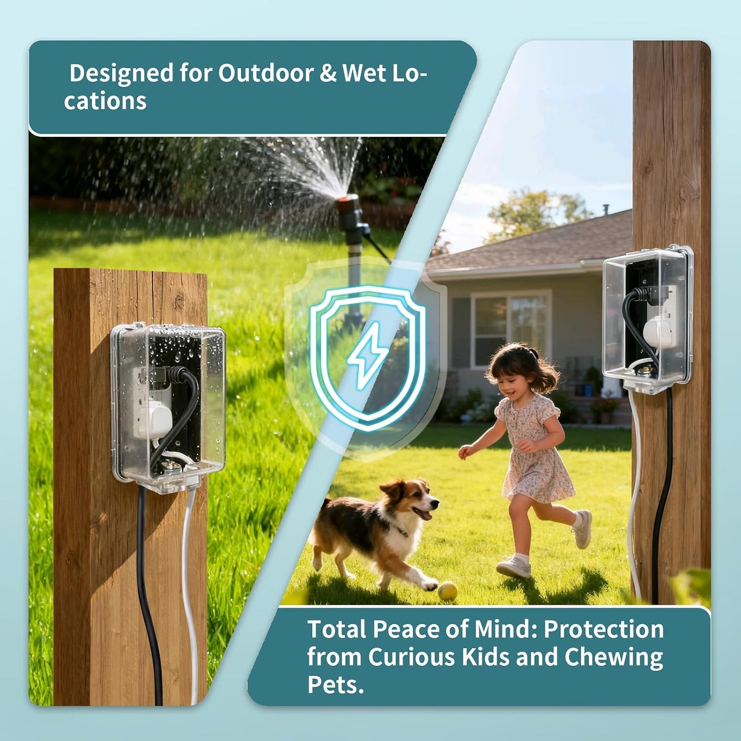 Outdoor Outlet Cover in-Use Weatherproof Outdoor Decorator/GFCI Receptacle Outlets,Weatherproof Clear Enclosure,1-Gang Electrical Outlet Cover for Home Improvement,Easy Install(1 pack)
