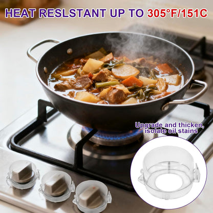 Stove Knob Covers for Child Safety, 5 Pack White Gas Stove Protector, Baby Proof Kitchen Knob Guards, Heat Resistant Clear Stove Knob Covers, Easy Install Universal Design