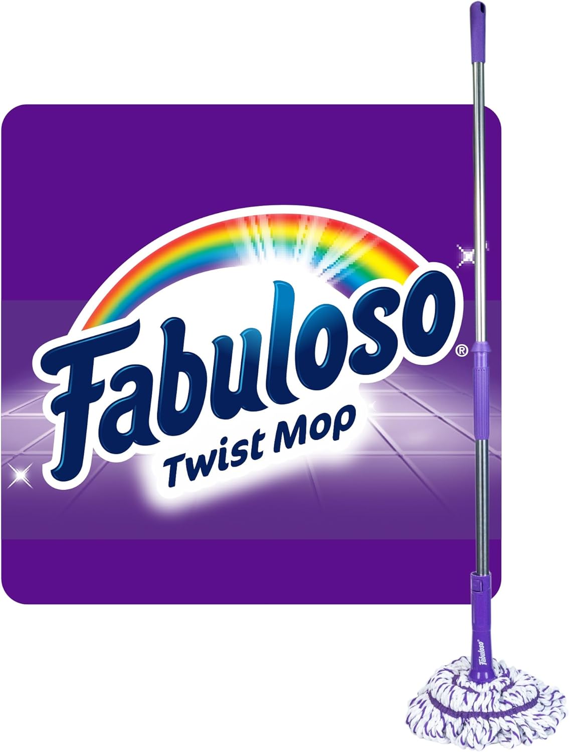 Fabuloso Spin Mop and Bucket Set, Hands-Free Pedal-Activated Spin Wringer, Adjustable Pole, Machine Washable and Replaceable Microfiber Mop Head, Works on All Hard Floor Surfaces