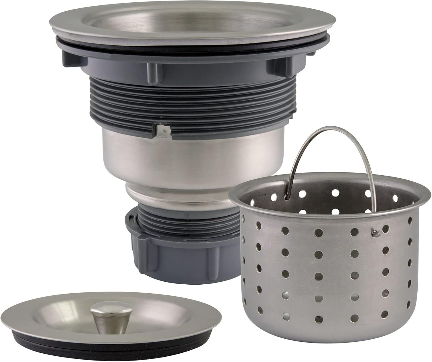 Design House 542936 Kitchen Sink Anti-Clogging S304 Stainless Steel Drain Strainer with Deep, Removable Food Waste Catching Basket