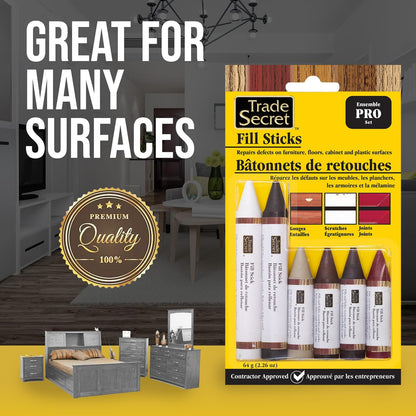 Wood Scratch Repair Fill Stick for Light Surfaces (Set of 3), Great for Touch-Ups and Repairs on Hardwoods Floors, Furniture, Cabinets and Plastic Surfaces.