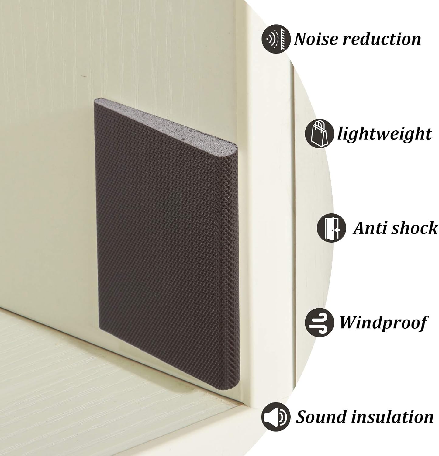 Jetec 14 Pieces Door Corner Seals Self Adhesive Exterior Door Frame Seal Weather Stripping Corner Pad Foam Draft Stopper Gap Filler Bottom for Weather Protection, Isolation of Noise(Black and White)