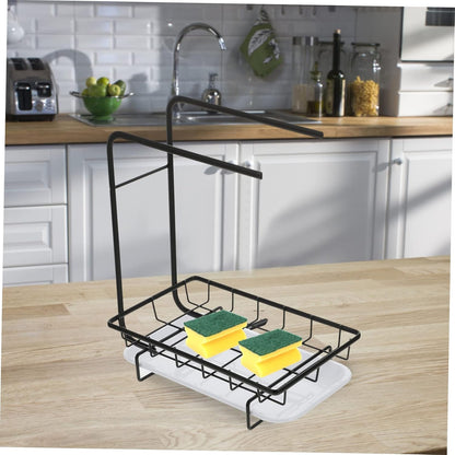 1pc Wall-Mounted Kitchen Sponge Holder and Drainage Rack Dual-Purpose for Dishcloths and Cleaning Tools Space-Saving Design and Construction
