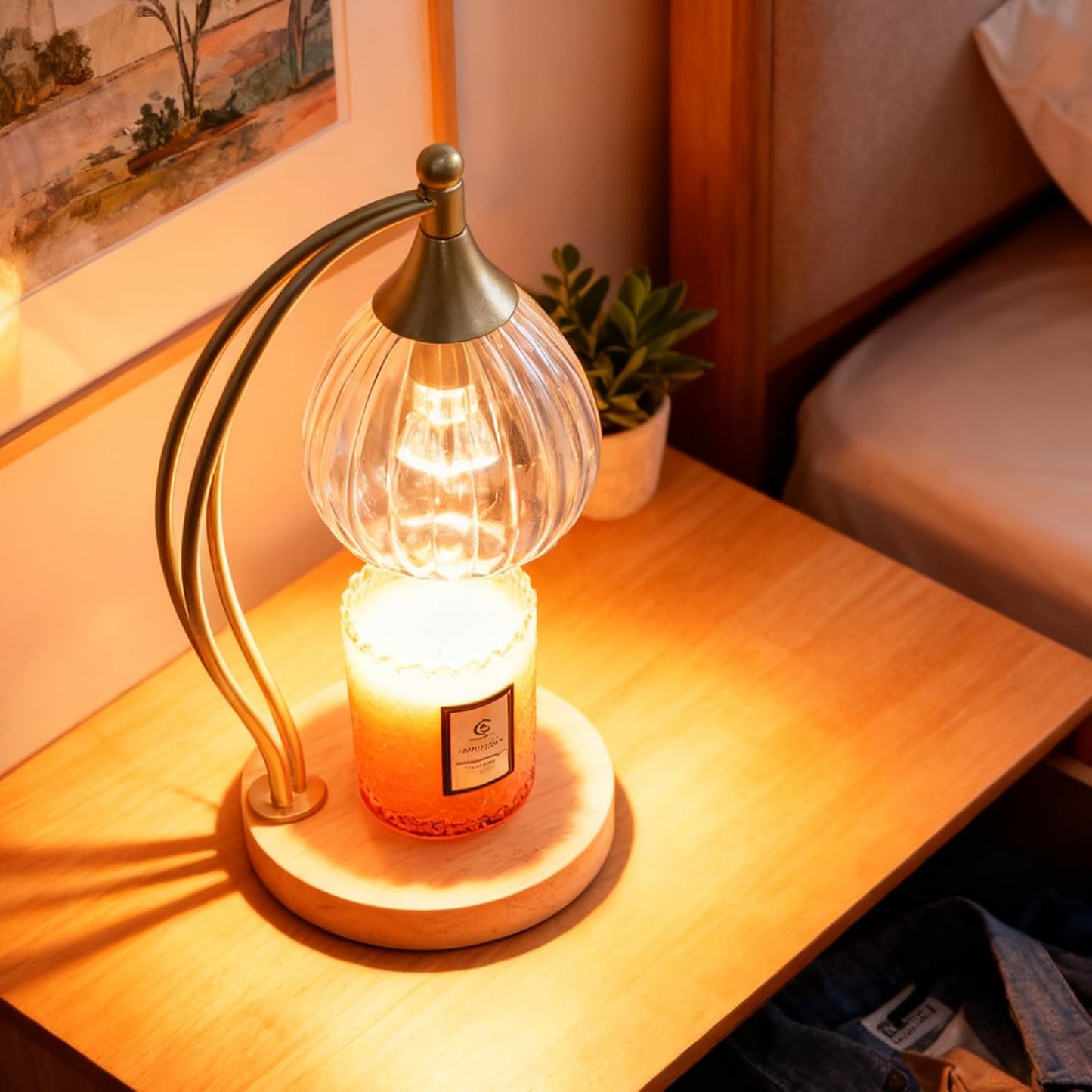 Candle Warmer Lamp with Timer Dimmer - Electric Light Wax Warmer for Jar Candles - Lamp with 2 Bulbs, Unique Birthday Gifts for Women Mom House Warming Gifts New Home Decor