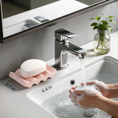 Self Draining Bar Soap Holder Diatomite Soap Dish Fast Drying Soap Saver Small Sponge Caddy for Shower, Bathroom, Kitchen Sink, Kitchen, Blue