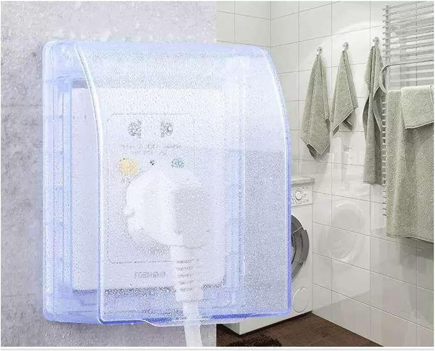 Heyiarbeit Weatherproof Cover Plug in Use Outlet Receptacle Protector 3.86"x4.33"x1.69"(LxWxH) for Retrofit Siding Construction 86 Type White 1Pcs