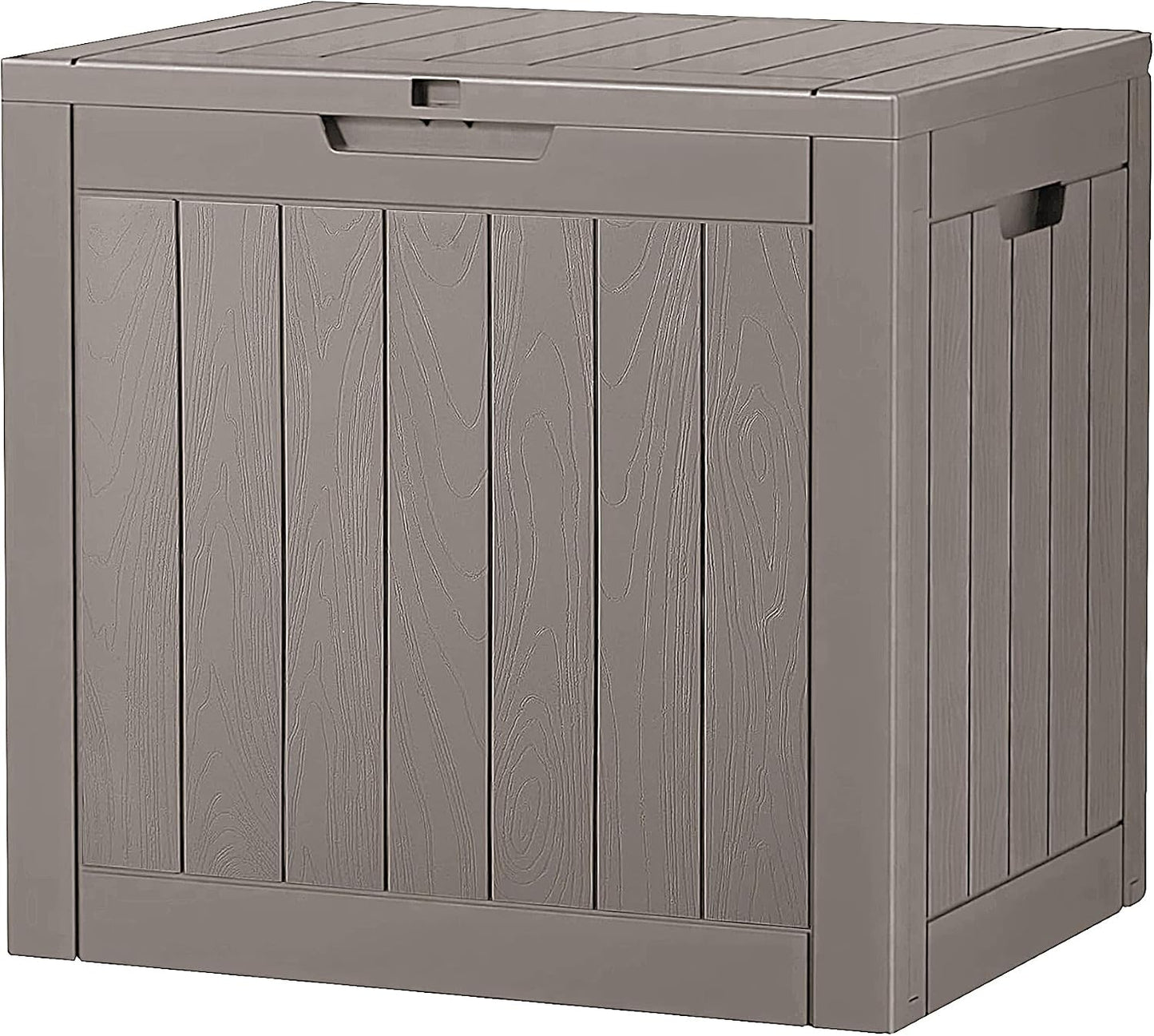 NUNU LAB Outdoor Storage Box, 45 Gallon Outside Deck Box Waterproof, Resin Outdoor Storage Cabinet With Lockable Lid, Backyard Storage Bench For Garden Tools, Patio Cushions, Pool Tools, Black
