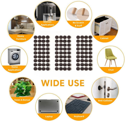 Furnigear Felt Furniture Pads for Hardwood Floors - Self Adhesive Chair Felt Pads, Floor Protector for Furniture Feet, Furniture Sliders Moving Your Furniture Smoothly - Anti Scratch 96 Pcs 3/4" Round