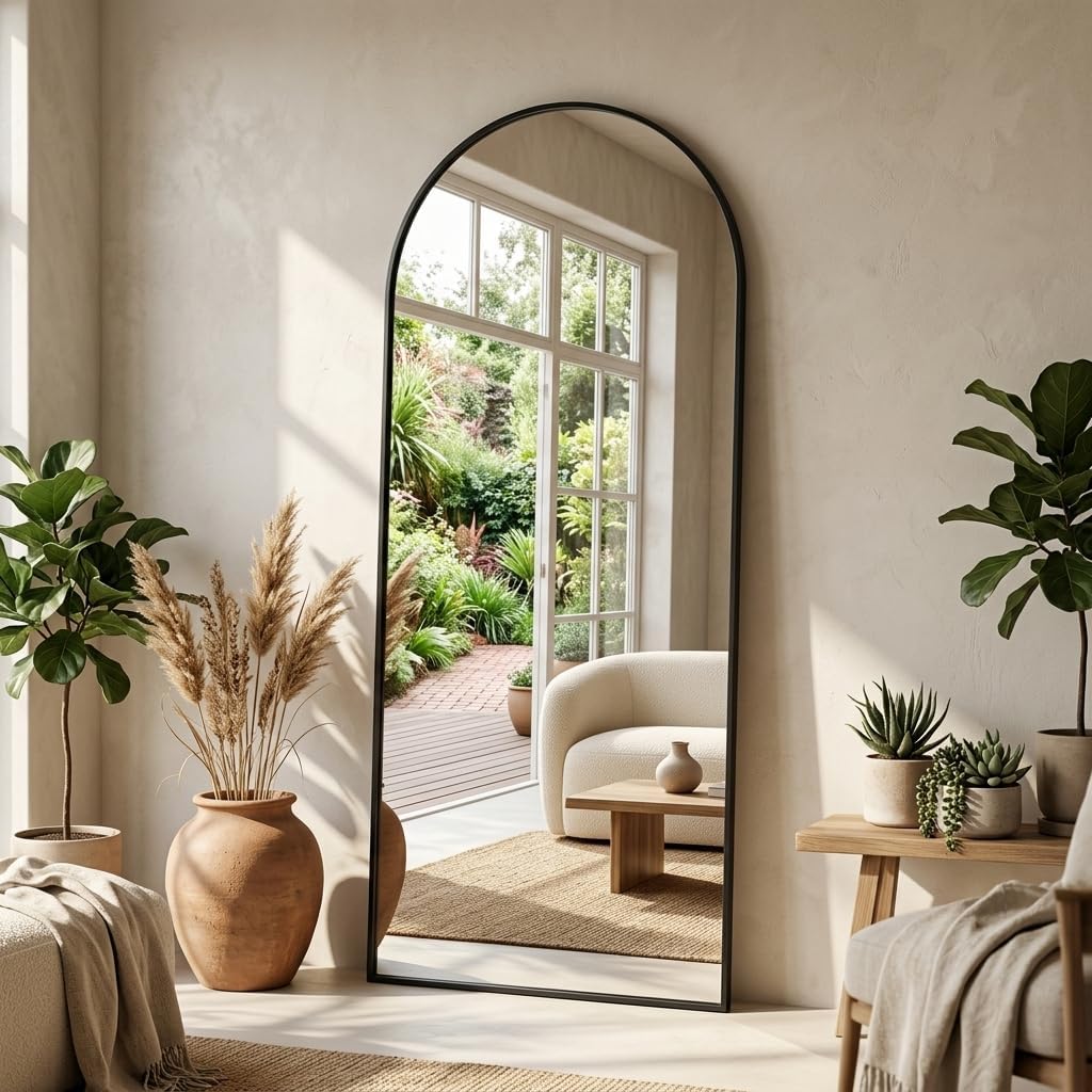 59"x16" Floor Mirror Full Length, Arched Full Length Mirror with Stand, Full Body Mirrors for Bedroom Living Room or Cloakroom Gold