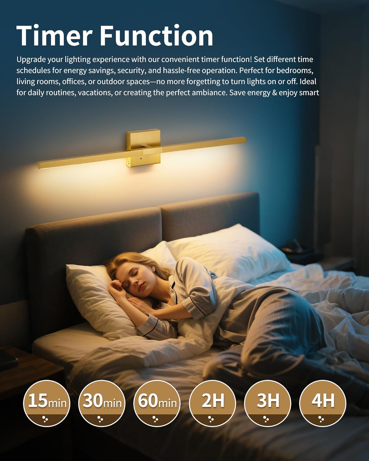 8000mAh Battery Operated Wall Sconce with Remote Control, 3000K-6000K Dimmable Black Wireless Rechargeable Wall Sconces Set of Two with Timer Function for Living Room, Bedroom, Stairwell, TV 24 Inch