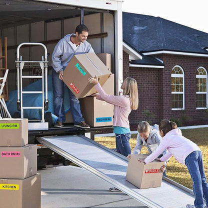 Home Moving Color Coding Labels 3 Bedroom House 2 Bathroom Kitchen Fragile Blank Space Box Stickers, Total 16 Rolls, 50 Labels/Roll, 1 x 4.5 Inch