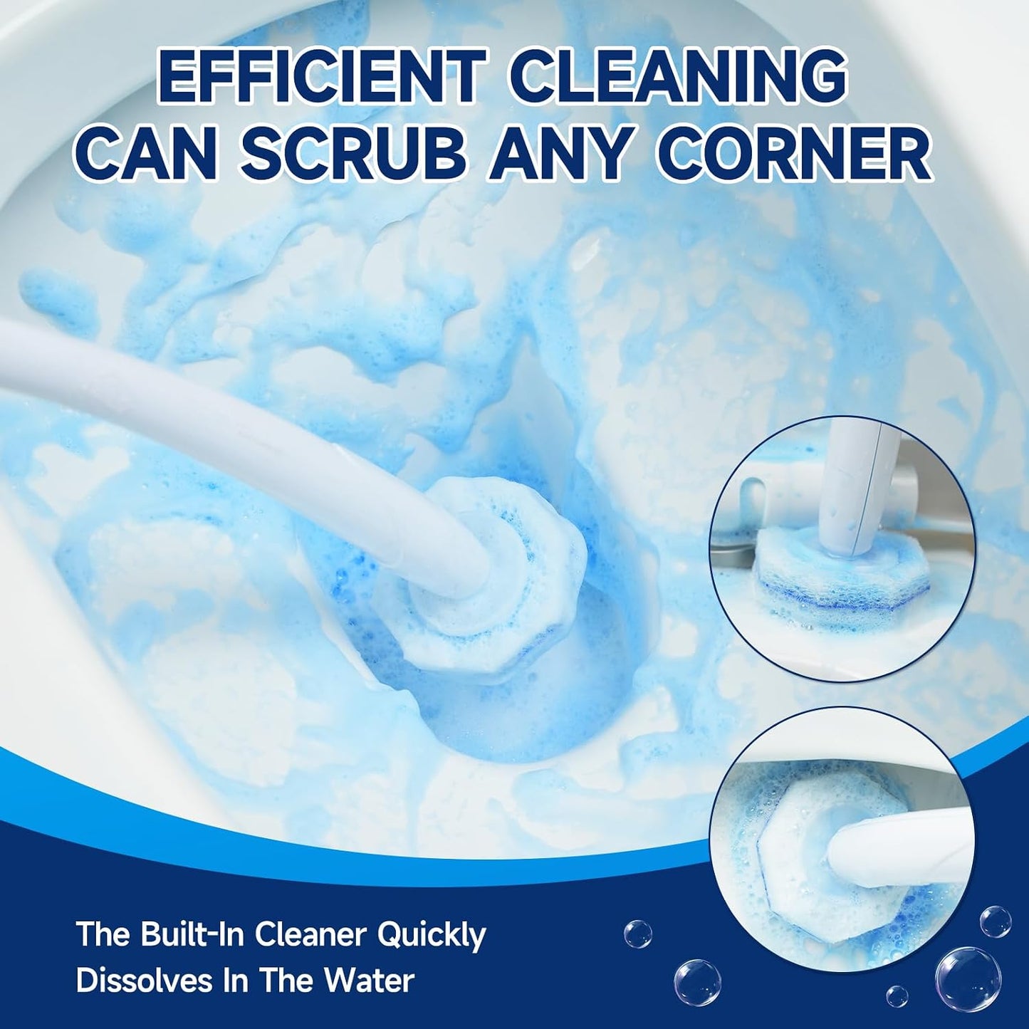 20 Count Toilet Wand Refills for Clorox, 5X Cleaning Power Toilet Bowl Cleaners & High-Density Disposable Toilet Scrubber Refill - No Falling Apart, Instant Foam for Bathroom Cleaning