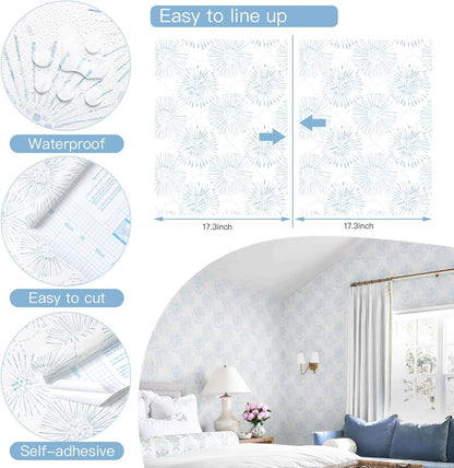 Boho Wallpaper Neutral Peel and Stick Wallpaper 78.7"x17.3" Geometric Wall Paper Beige and White Contact Paper Textured Removable Vinyl Waterproof for Bedroom Farmhouse Kitchen Bathroom
