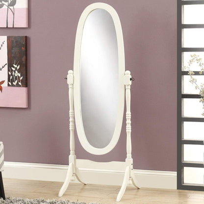 GTU Furniture Swivel Adjustable Full-Length Oval Wood Cheval Stand Floor Mirror(Pink)