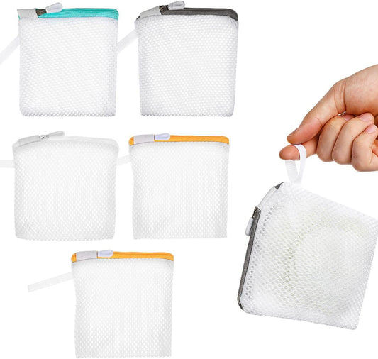 6Pcs Mesh Laundry Bags for Delicates with Zipper Small Washing Machine Laundry Bags Organizer for Travel Lingerie Bra Socks Foldable Lightweight Storage Net