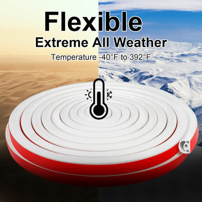 [New Upgrade] 19.7Ft Silicone Door Weather Stripping Door Seal Strip for Doors & Windows, Multi-Layer Soundproof Chamber Design, Self-Adhesive, Seal Large Gaps, Easy to Cut & Install