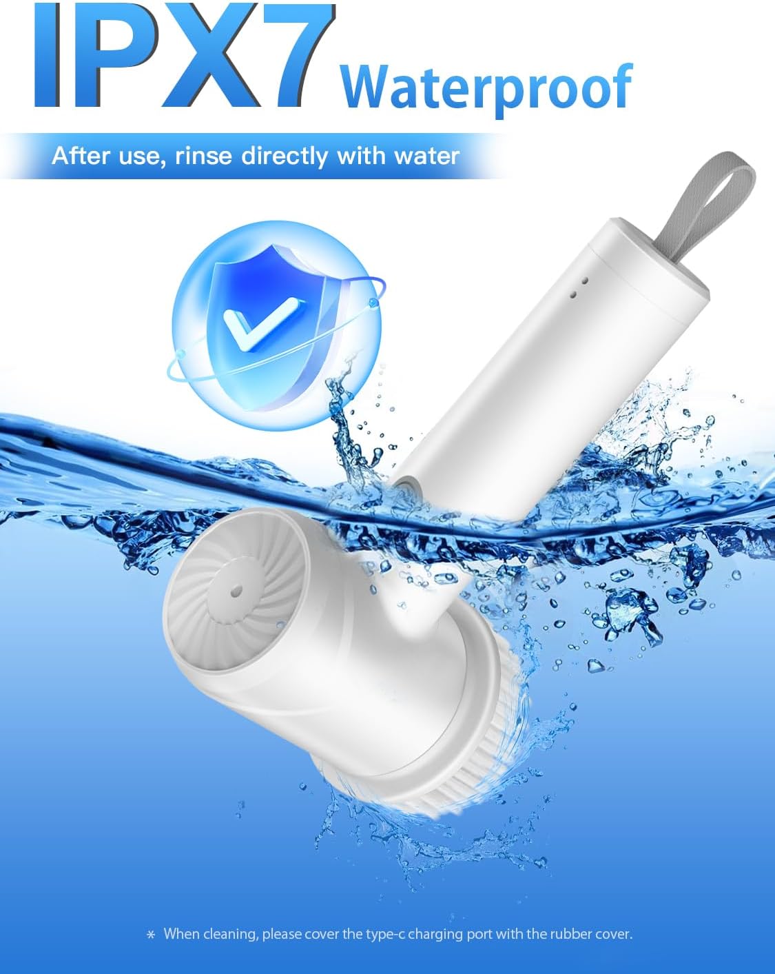 Electric Spin Scrubber with Power LCD Display, Cordless Bathroom Cleaning Brush with Adjustable Extension Handle, 400RPM/Mins, 9 Replaceable Brush Heads, IPX7 Waterproof for Shower, Bathtub, Tile