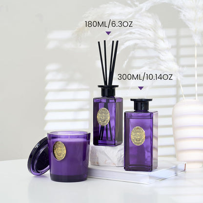 M&SENSE 6.3 oz Large Reed Diffuser Set | Lime+Basil Scent Oil Diffuser with Sticks | Hotel Collection Non-Toxic Home Fragrance |for Bedroom Bathroom Living Room - Colors B