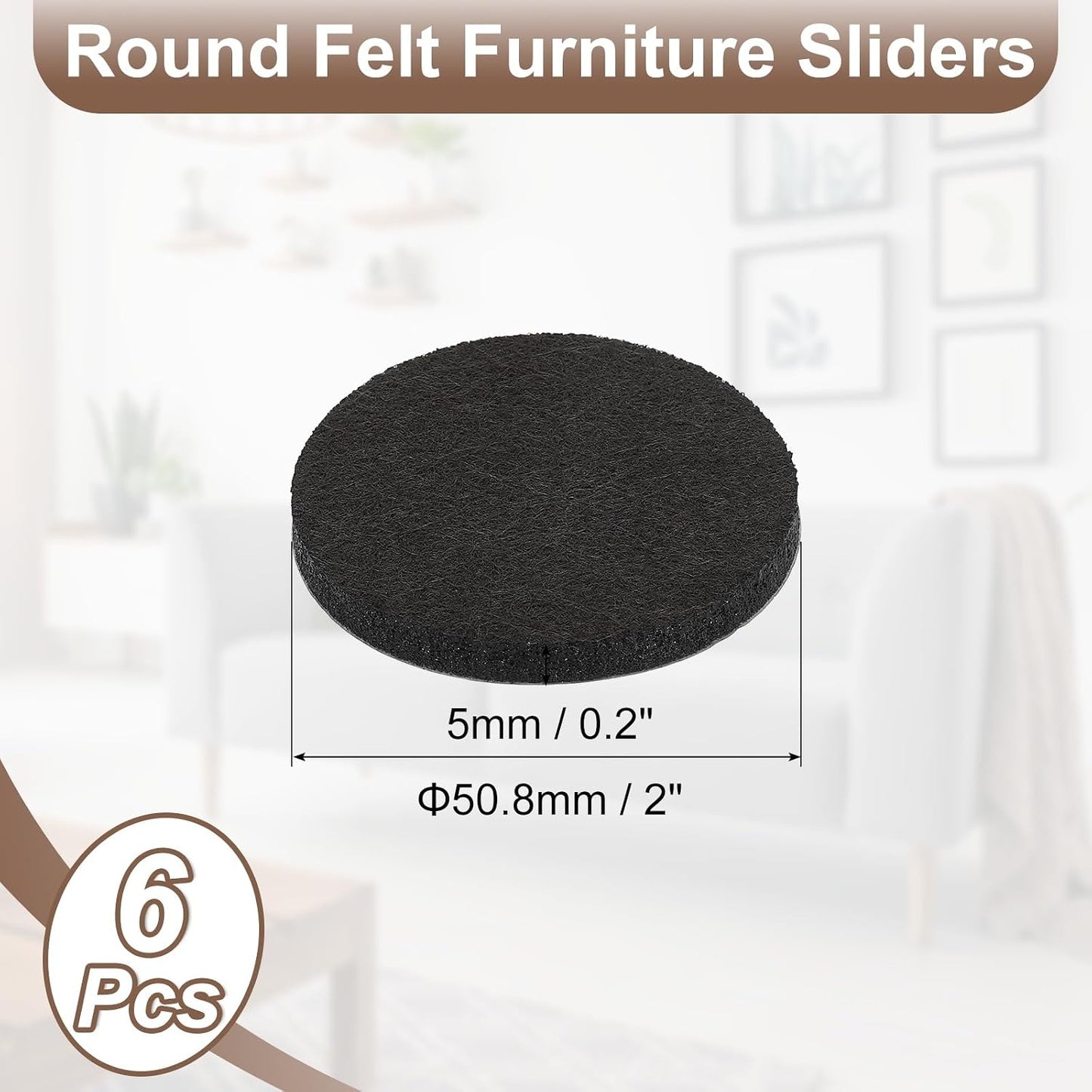 uxcell Furniture Pads, 36Pcs 0.5" - Round Self Adhesive Felt Furniture Pads, Floor Protectors for Furniture Feet Chairs Legs Hardwood Floors (Black)