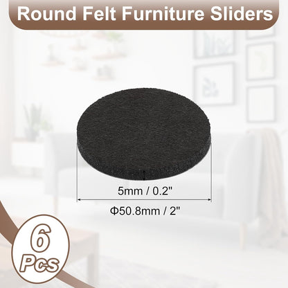 uxcell Furniture Pads, 36Pcs 0.5" - Round Self Adhesive Felt Furniture Pads, Floor Protectors for Furniture Feet Chairs Legs Hardwood Floors (Black)