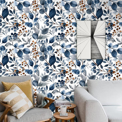 Floral Peel and Stick Wallpaper, 17.71" x 118.1" - Removable, Waterproof, Decorative Vinyl Wallpaper for Bedroom, Living Room