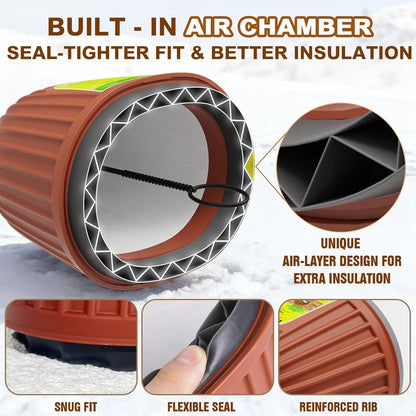 2 Pack Multi Layer Plastic Outdoor Faucet Cover for Winter, Insulated Spigot Cover with Soft Rubber Air Chamber, Hose Bib Cover Lasts Up to 5 times longer Service Life, L7 inches W5.8 inches H7 inches