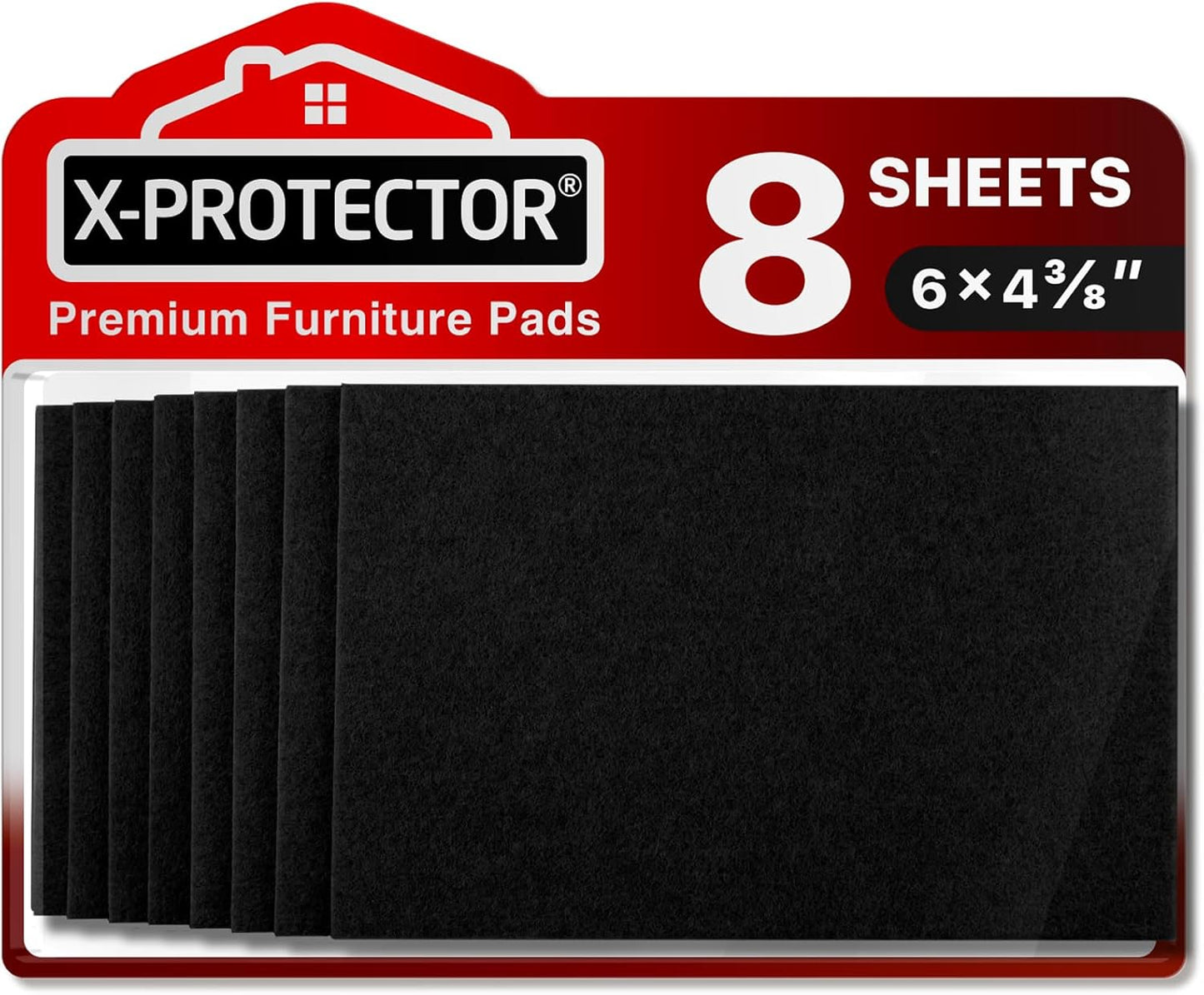 Felt Furniture Pads X-PROTECTOR - 10 Pack Premium 8”x6” Heavy Duty 1/5” Felt Sheets! Cut Furniture Felt Pads for Furniture Feet You Need – Best Furniture Pads for Hardwood Floors! Brown