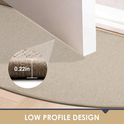 Door Mat 30"x17", Non Slip Washable Door Mat Indoor Entrance, Low Profile Absorbent Entry Rug for Front Door, Entryway, Inside Entrance, Rubber Backing Dirt Trapper Indoor Mat, Khaki