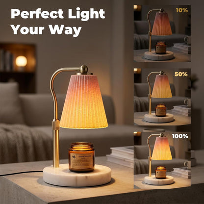 LALISU Candle Warmer Lamp with Timer and Dimmer, Vintage Electric Melter Candle with 2 Bulbs, Melter Scented Height Adjustable Compatible with Jar Candles, House Warming Gifts (Black)