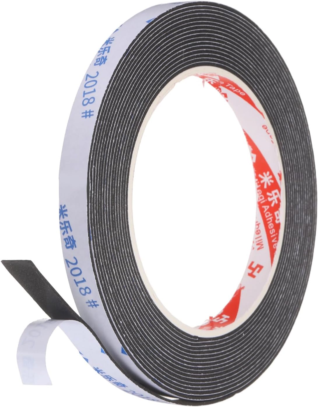 PATIKIL Sponge Rubber Foam Tape, 5/8" W x 1/8" t x 16.4ft l Self-Adhesive Foam Insulation Tape Weather Stripping for Window Door Soundproofing Weatherstrip AC Seal Strip, Black