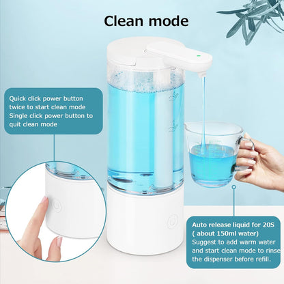 LAOPAO Soap Dispenser, Automatic Foaming Hand Soap Dispenser Touchless Rechargeable Bathroom Countertop Soap Pump for Kids Xmas Gift 300ml