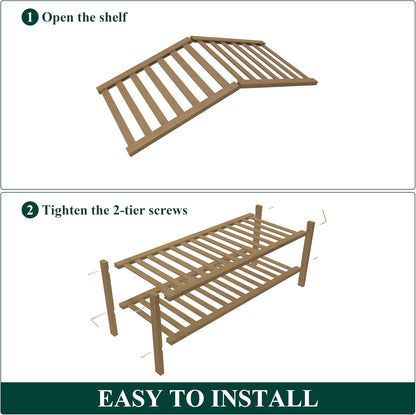 Smiry Bamboo Shoe Rack for Closet, 3 Tier Wooden Shoe Organizer, Stackable Wood Shoe Storage Shelf for Entryway, 14 Vertical Slats, One-piece Heavy-Duty Legs, 26.77"x11.02"x18.31", Natural