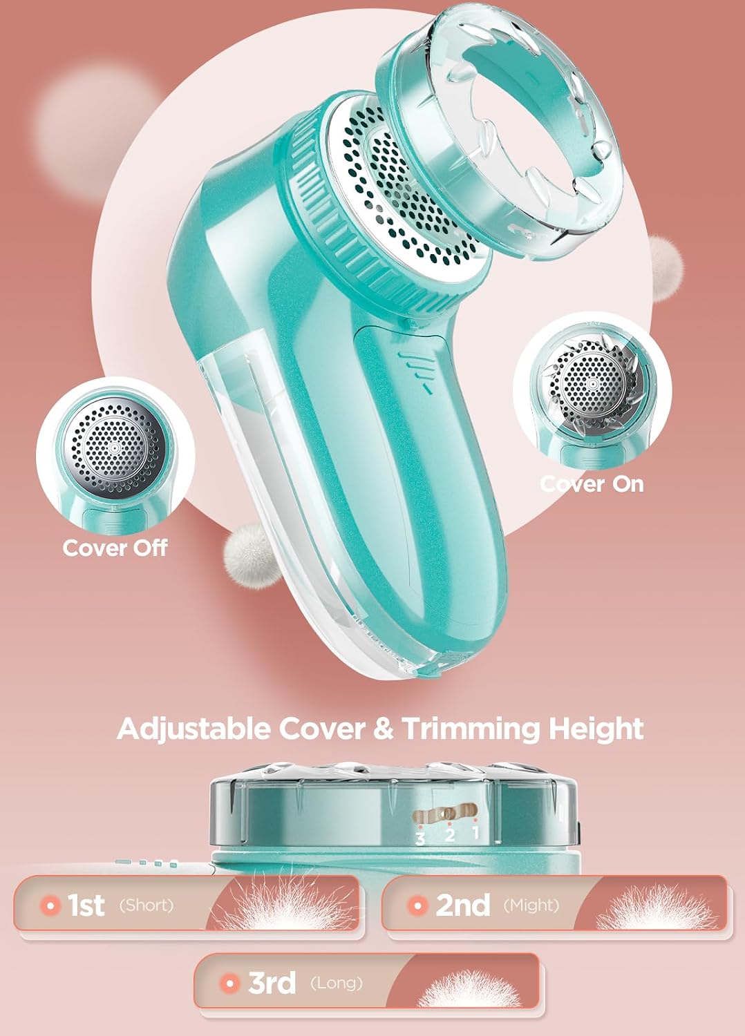 Bymore Fabric Shaver Lint Shaver for Clothes, Dual Power Lint Remover with Battery or Corded Use, Portable Sweater Shaver for Clothing, Furniture & Travel