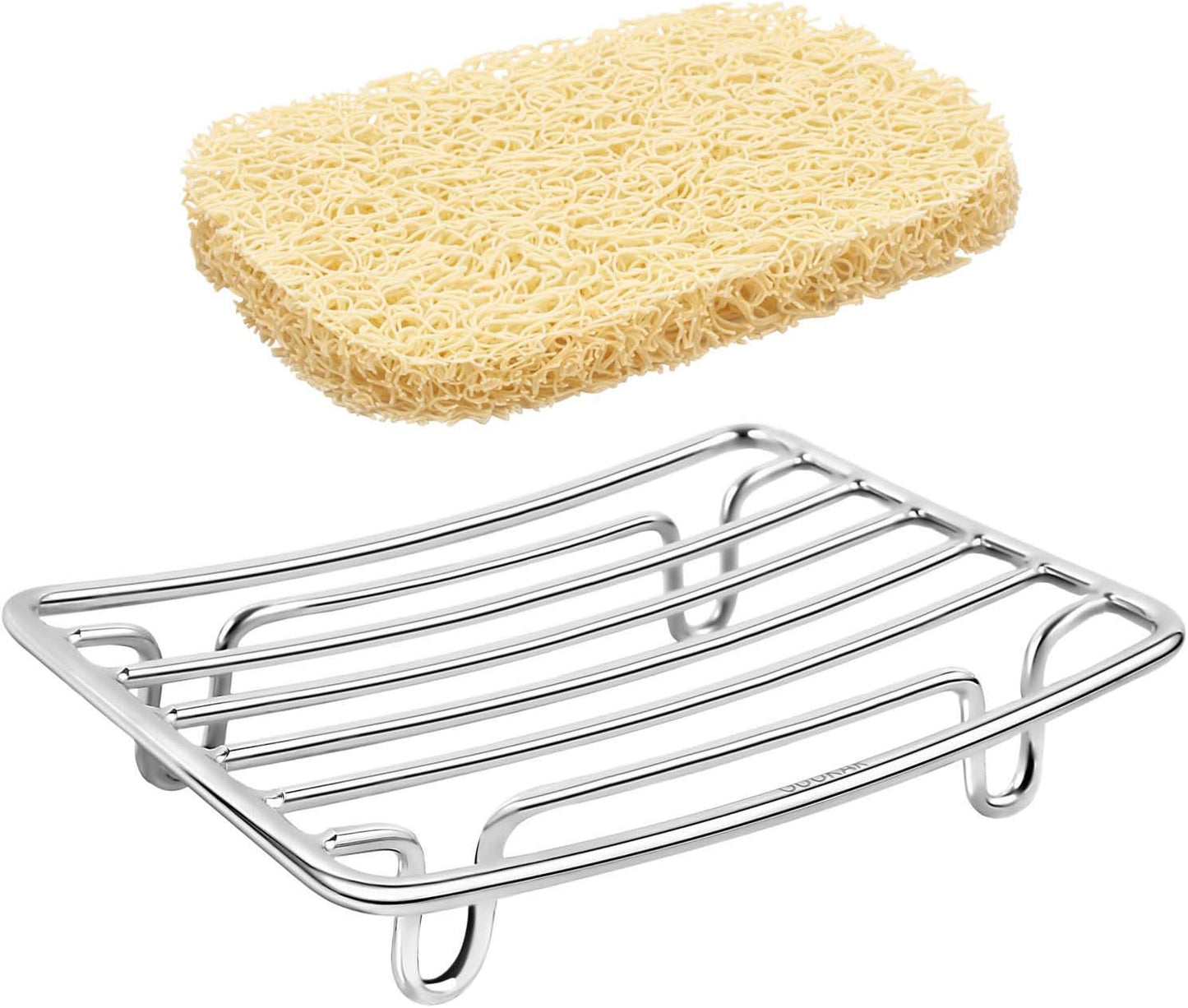 Soap Dish, Stainless Steel Bar Soap Holder for Shower, Self Draining Stand Soap Saver for Bathroom, Kicthen Sink and Countertop, Chrome 1-Pack