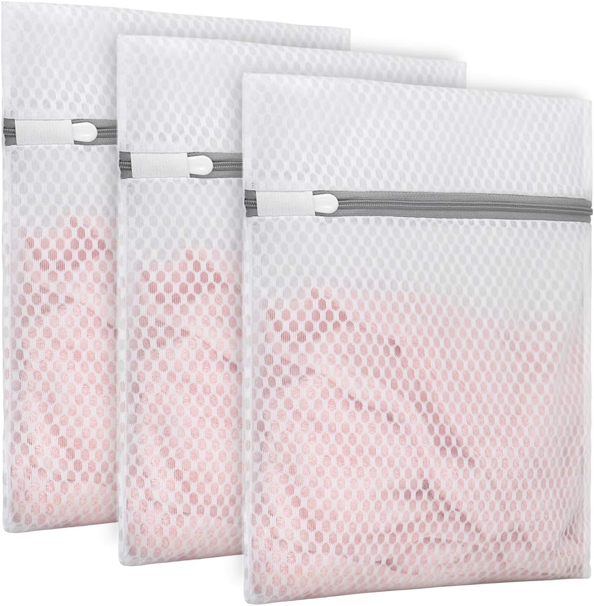 Muchfun 3Pcs Durable Honeycomb Mesh Laundry Bags for Delicates 16x20 Inches | (3 Large)