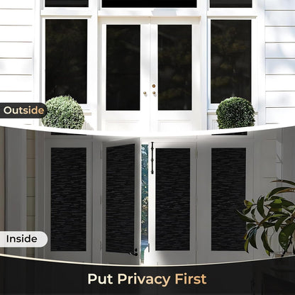 rabbitgoo Window Privacy Film Frosted Glass Film Removable Vinyl Door Coverings UV Blocking Decorative Static Cling Non-Adhesive Window Clings Sticker for Home Decor, 17.5 x 78.7 Inches