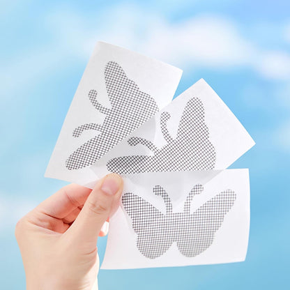 30Pcs Window Screen Patches Repair Kit, Butterfly Shape Window Screen Repair Kit for Mesh Door, Strong Adhesive Fiberglass Quick Tape