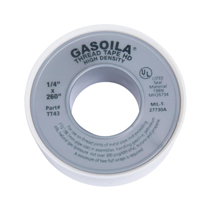 Gasoila PTFE Thread Seal Tape – Professional-Grade, 1/4 Inch x 260 Inch, High-Density Thread Tape for Plumbing, HVAC, Gas Lines, Water Pipes, and Air Compressors – Leak-Proof Seal, Non-Toxic