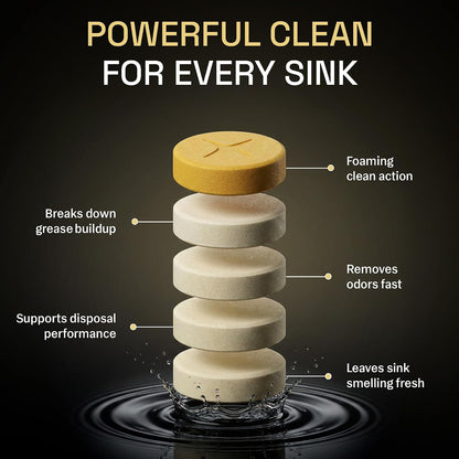 Zyro Garbage Disposal Cleaner Tablets – 24 Pack | Kitchen Sink Drain Cleaner & Deodorizer | Eliminates Odors | Fights Grease & Food Buildup | Foaming Citrus Fresh | 1 Year Supply