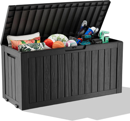 50Gal Outdoor Storage Box Anti-Theft Delivery Box Lockable Deck Box | Heavy-duty UV & weatherproof resin for secure parcel drop, patio cushion storage, garden tools & porch package organization