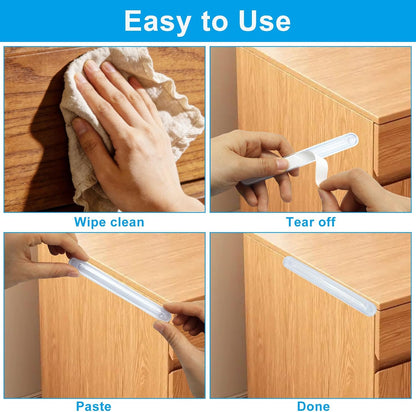 Zorfeter 4 PCS Rubber Chair Wall Protector, Clear Furniture Bumpers Adhesive Cabinet Door Bumper Silicone, Self Adhesive Wall Protector Bumpers for Shower Doors/Drawers/Car Doors/Toilet Lids