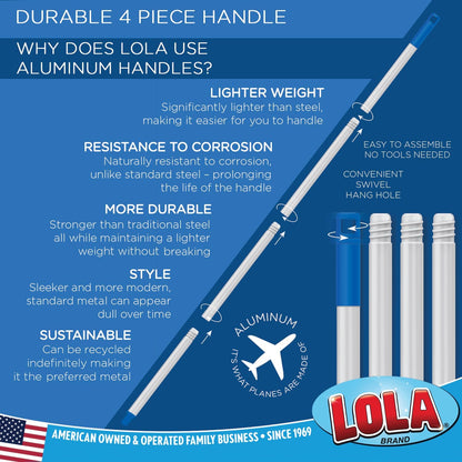 LOLA Deck Scrub Brush Outdoor Broom, Durable Bristles Remove Dirt, Grime, Grout, Leaves, Snow on Patios, Decks, Wet or Dry