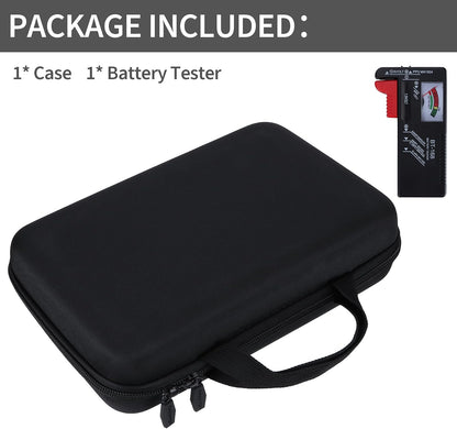 Battery Organizer Storage Case with Tester, Stores & Protects 120*AAA, 93*AA, 12*C, 16 * 9V, 8*D, 10*Coin Cell, Exceed 259 Batteries (Batteries are Not Included)