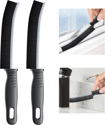 Set of 2 Stiff Bristle Detail Cleaning Brushes for Tight Spaces, Sink Edges, Grout Lines, Corners, Bottles and Small Appliances