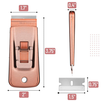 Bates- Metal Razor Blade Scraper, 2 Pack, 30 Extra Blades, Scraper for Cleaning, Glass Scraper, Razor Blade Scraper Tool, Razor Scraper Tool, Scraper Blades, Window Scraper with Razor Blade