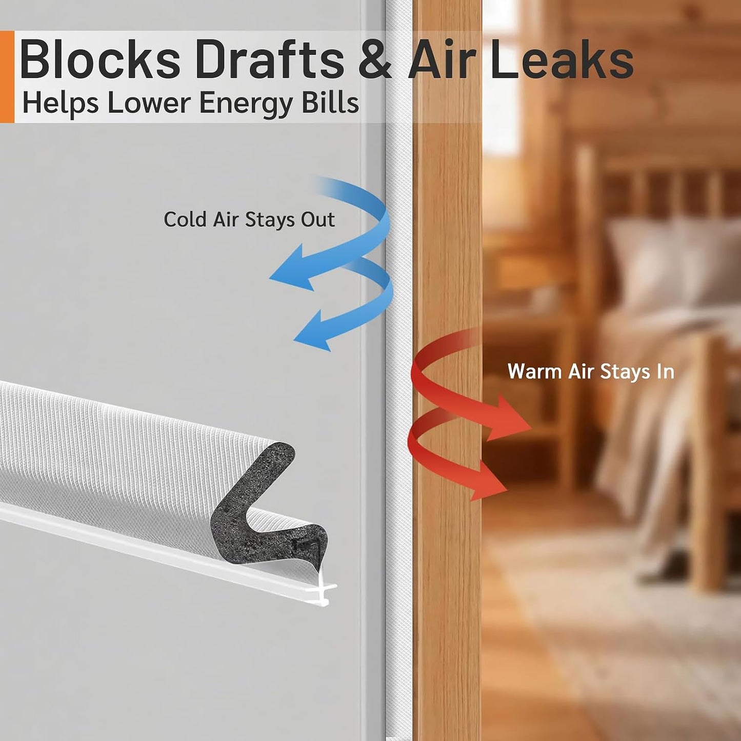 Litaibai 40 ft Kerf Weather Stripping Door Seal for Exterior Doors, White | Press-in kerf seal for grooved door frames is not self-adhesive, replaces worn seals, and helps reduce drafts and energy loss