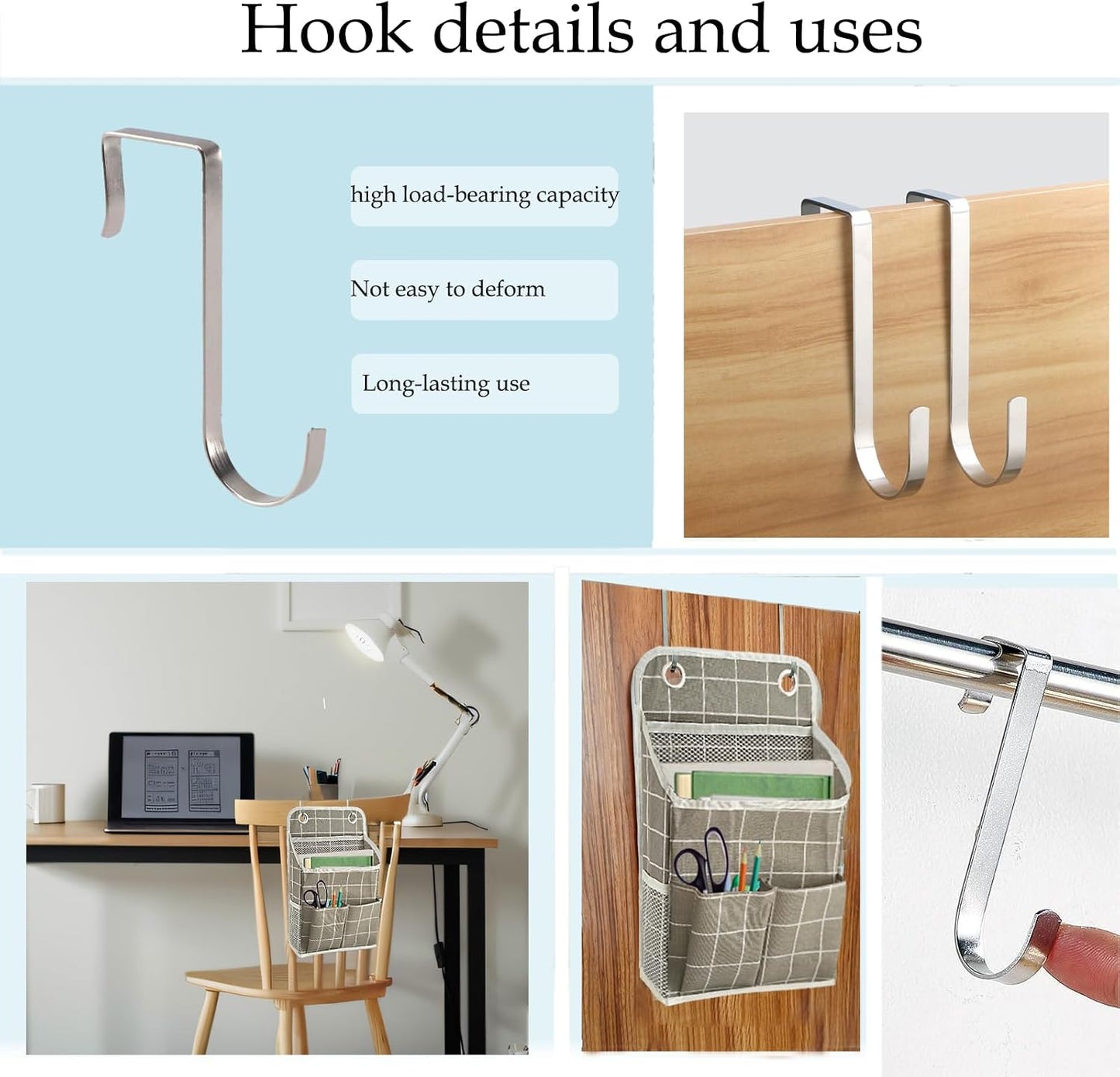 Hanging Basket for Organizing, Wall Organizer with Pockets and Over The Door Organizer，Can for Home, Closet, Office and Camper (1 White)