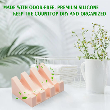 Soap Dish Holder for Shower with Suction Cup, Silicone Soap Holder & Saver Self-Draining Bar Soap Dish Keeps Soap Dry for Bathroom, Kitchen, Bathtub, Extends Soap Life (Black-1Pack)
