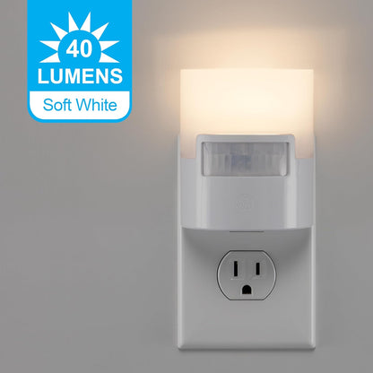 GE LED Motion Sensor Night Light, Plug into wall, 40 Lumens, Soft White, UL-Certified, Energy Efficient, Ideal Nightlight for Bedroom, Bathroom, Kitchen, Hallway, 26140, Bronze, 1 Pack