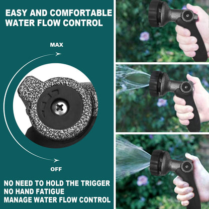 GREEN MOUNT Garden Hose Nozzle, Water Hose Spray Nozzle with Thumb Control On Off Valve for Easy Water Flow Control, Black-grey
